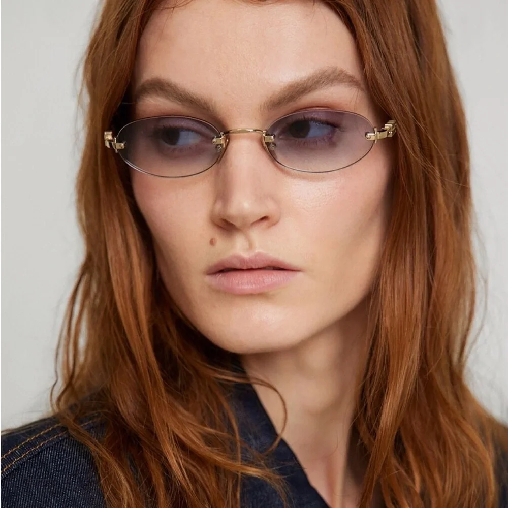 NEW MIU MIU SUNGLASSES MUA54S ZVN80O OVAL GOLD WOMEN MU A54S SMU A54